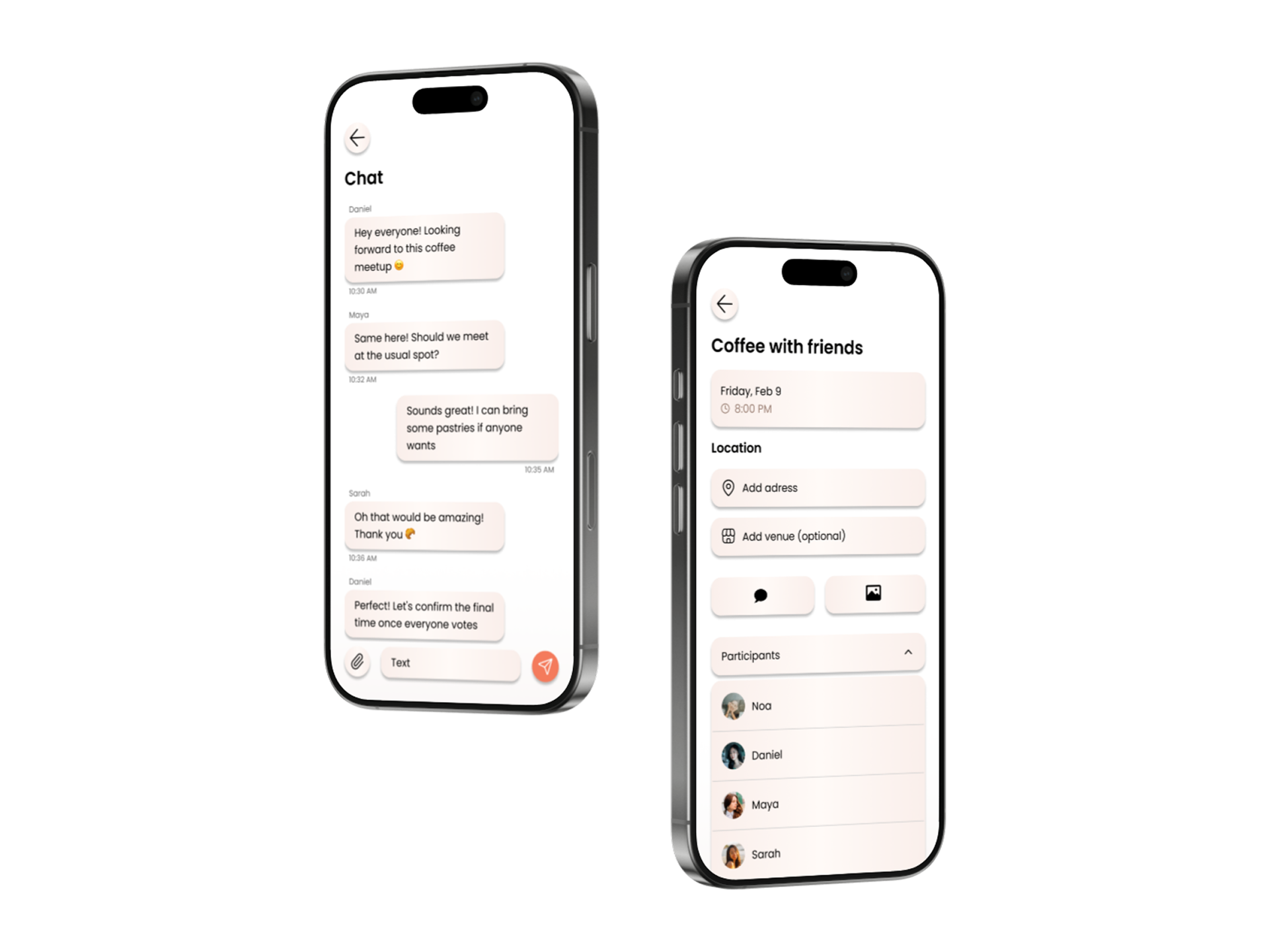 Group chat & meetup details