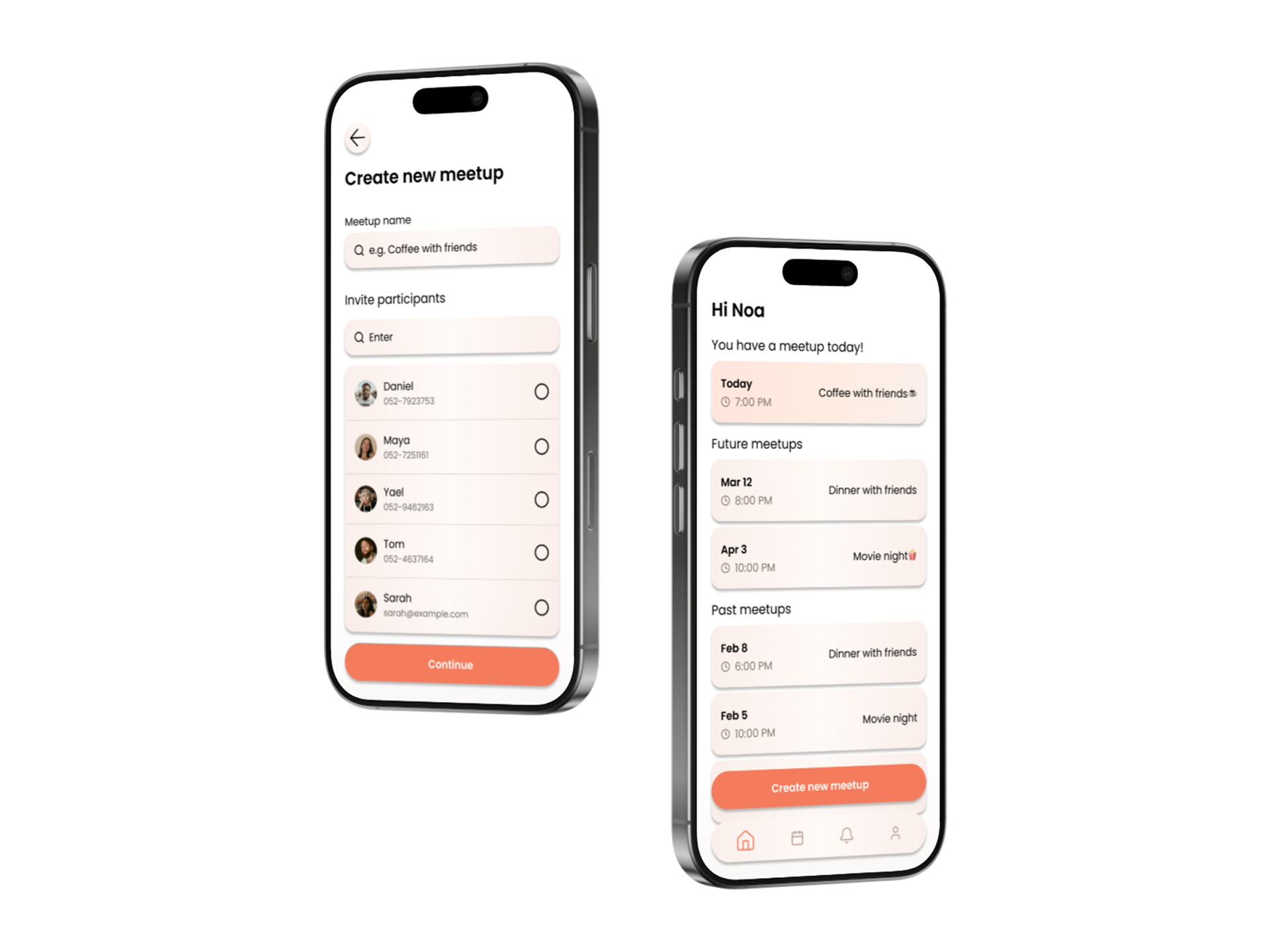 Create a meetup & home feed